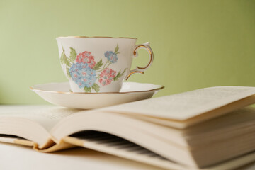 Teacup on book
