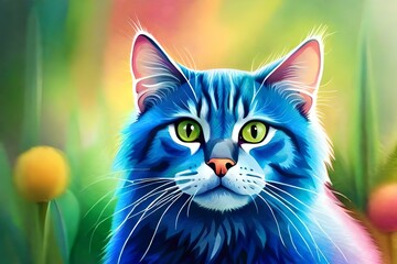 cat with green eyes generative ai technology