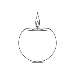 Icon of a burning wax candle on a white background.