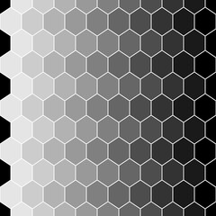 Repeated color polygons on white background. Honeycomb wallpaper. Seamless surface pattern design with regular hexagons. Mosaic motif. Digital paper for page fills, web designing, textile print.