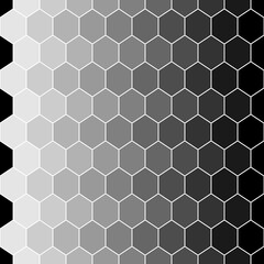 Repeated color polygons on white background. Honeycomb wallpaper. Seamless surface pattern design with regular hexagons. Mosaic motif. Digital paper for page fills, web designing, textile print.