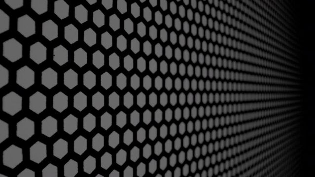 Black hexagonal honeycomb background. Abstract hexagon geometry background. Useful as abstract background.