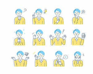 女性の表情　バリーエーションセット