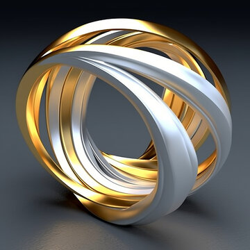Sch&ouml;ner edler Gold und Platin Ring, ai generativ