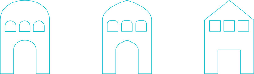 houses in different styles, architectural structure