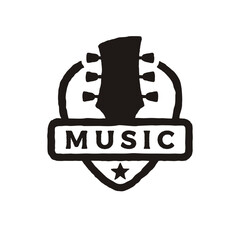 Classic Rock Country Guitar Music Vintage Retro Logo