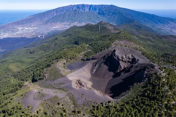 Aerial view of Volcanic craters in La Palma – Cumbre Vieja volcano route - Canary Islands