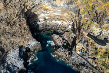 Porís de Candelaria, La Palma - Aerial view of the beautiful seaside village of Porís de Candelaria in the Canary Islands