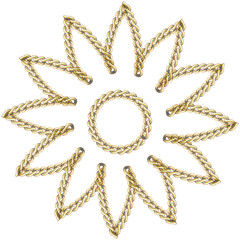 Gold chain round circle element - spiral chain - Gold Tone 