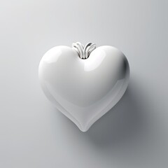 Obraz premium A heart smiling very minimal white background. Generative AI