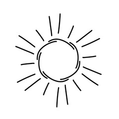 doodle outline sun icons