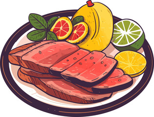 Flavorful Charcoal Grilled Picanha Illustration