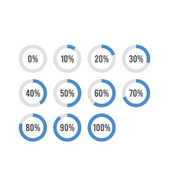 Circle Diagram Pie Charts Infographic Elements. Loading Progress Vector illustration