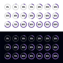 Circle Diagram Pie Charts Infographic Elements. Loading Progress Vector illustration