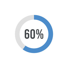 Circle Diagram Pie Charts Infographic Elements. Loading Progress Vector illustration