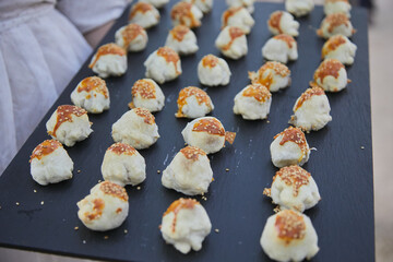 comida, entrada, cóctel, bocadillos, menú, bocados, exquisito, comida