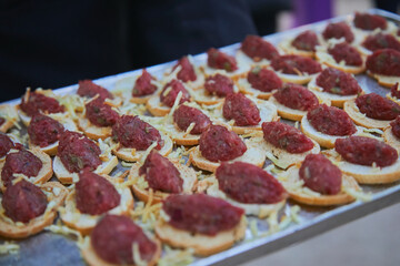 comida, entrada, cóctel, bocadillos, menú, bocados, exquisito, comida