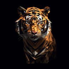 Graphic Tiger Portrait Generative AI artwork 