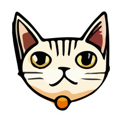 Cartoon cat character. Kitten vector breed.