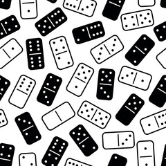 Pattern Domino - Messy Black and Outlines Dominoes in White Background
