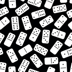 Pattern Domino - Messy White Dominoes in Black Background