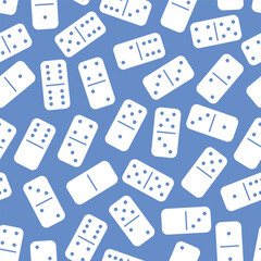 Pattern Domino - Messy White Dominoes in Blue Background