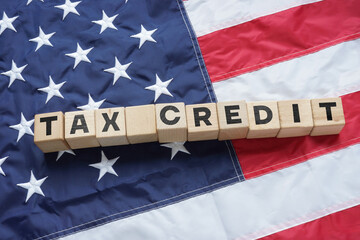 American opportunity tax credit AOTC is shown using the text and the flag of USA