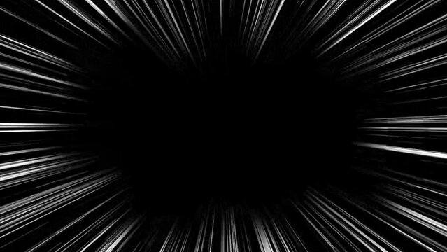 線が素早い動いている白い集中線