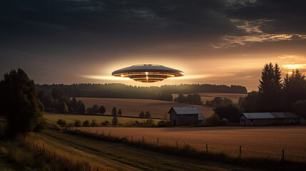 Mysterious UFO Visiting Earth  - Generative AI
