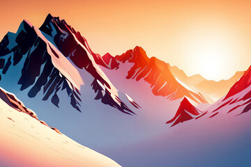 Sunset in the mountains