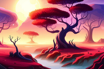 Sunset in the desert