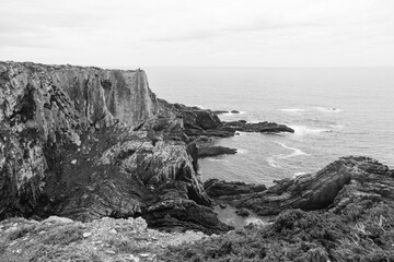 Cliffs and the brave Atlantic Ocean in Cabo Sardao Cape