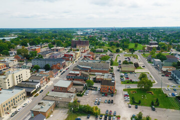 Aerial of Thorold, Ontario, Canada on a fine day