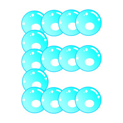 bubbles illustration with alphabet shape, bubbles illustration with letter shape