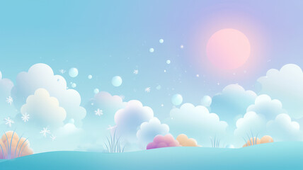 Pastel summer landscape