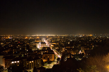 Night panorama of the city of Bergamo.