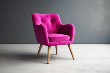 Modern Velour Chair Viva Magenta. Generative AI