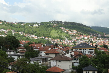 Fototapeta na wymiar Village in the mountains in Bosnia and Hercegovina 