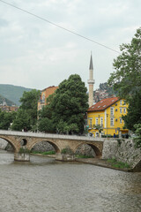 View of Sarajevo with a river 