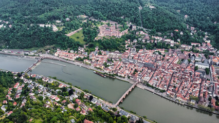 Luftaufnahme Heidelberg Altstadt mit Schloss