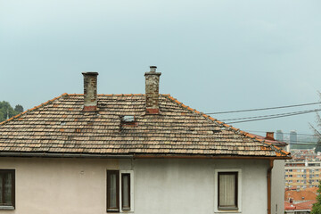 roof and chimney of a house in Bosnia and Hercegovina 