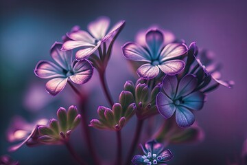 Vibrant Purple Flower with a Beautiful Bokeh Background. Generative AI