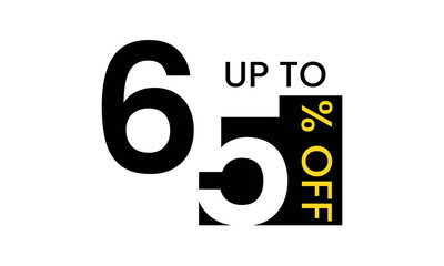 up to sale discount template, abstract 65 percent off vector, up to 65 percent discount template