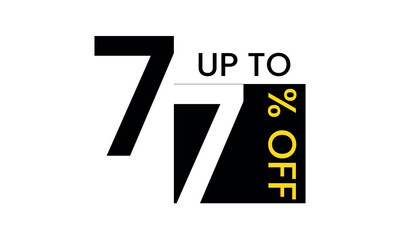 up to sale discount template, abstract 77 percent off vector, up to 77 percent discount template