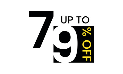 up to sale discount template, abstract 79 percent off vector, up to 79 percent discount template