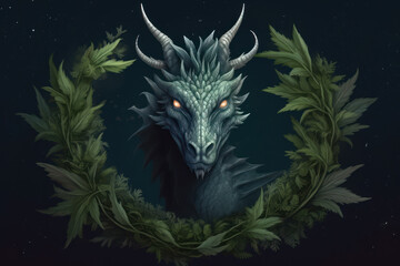 dragon cannabis logo generative ai