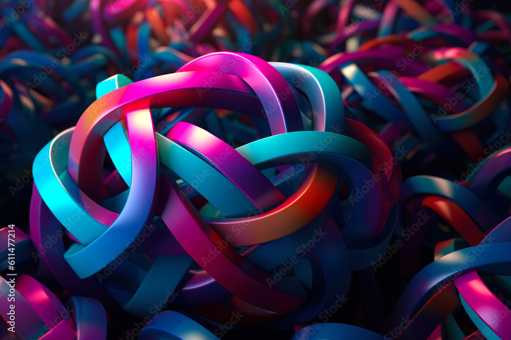 Poster abstract colorful rings generative ai