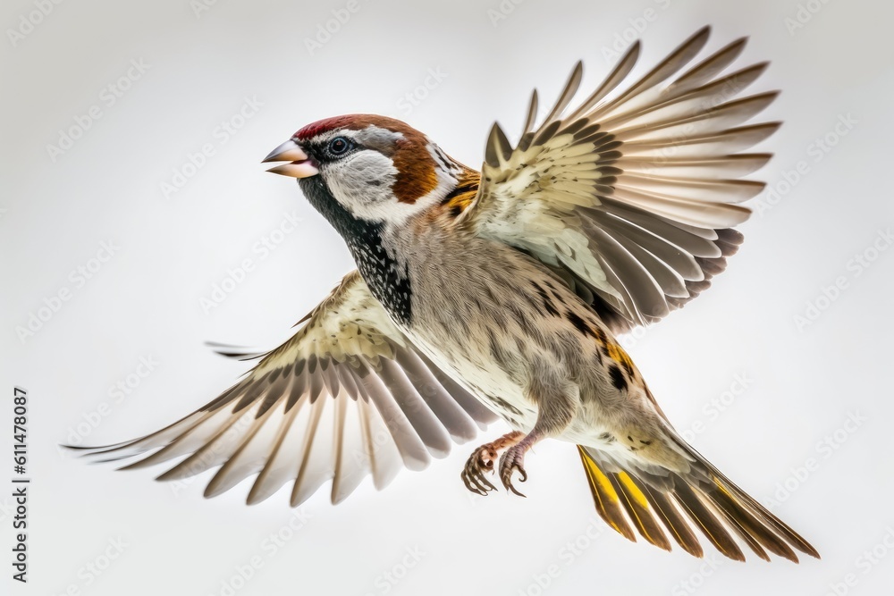 Wall mural majestic bird in flight with outstretched wings. Generative AI