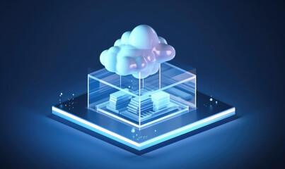 Cloud computing service concept - connect to cloud - obrazy, fototapety, plakaty