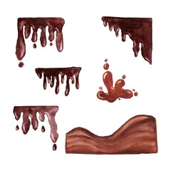 set of dripping chocolate